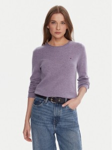 Tommy Hilfiger Sweter WW0WW40264 Fioletowy Regular Fit