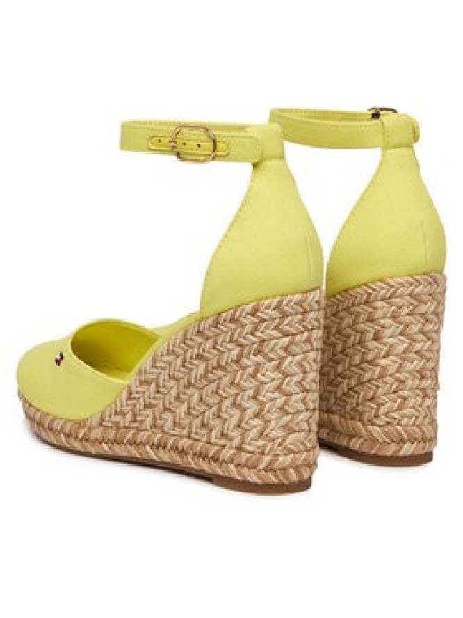Tommy Hilfiger Espadryle Flag High Wedge Espad Closed Toe FW0FW09225 Żółty