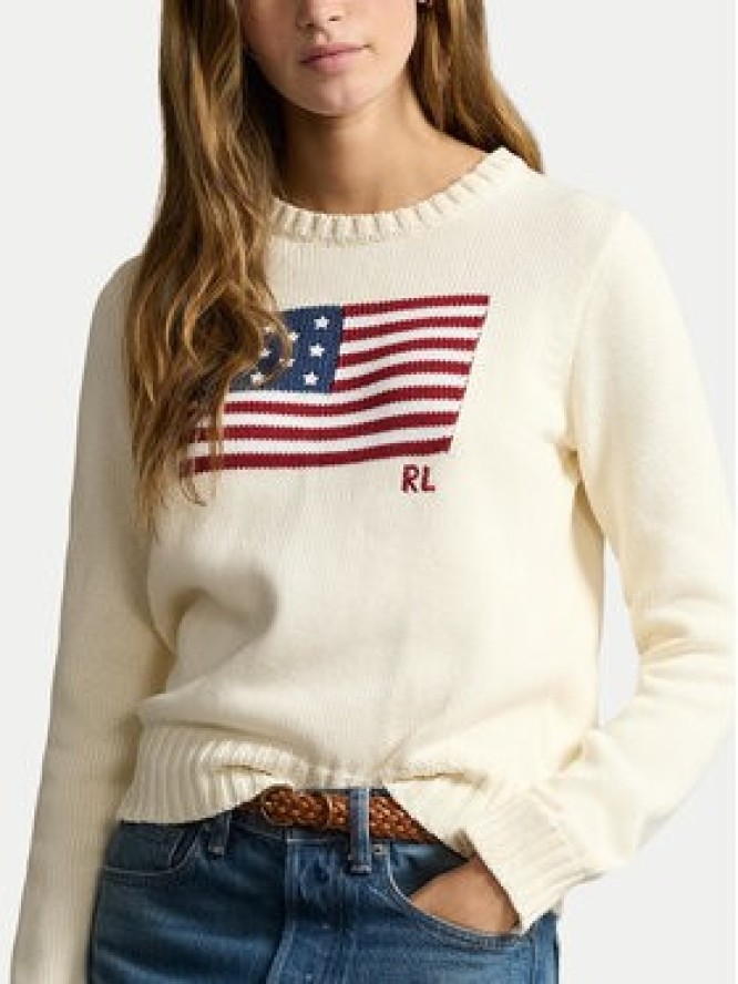 Polo Ralph Lauren Sweter 211896939002 Beżowy Straight Fit