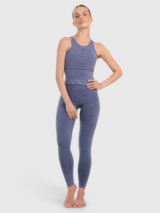 4F Top do jogi i pilatesu slim szybkoschnący damski - granatowy M/L