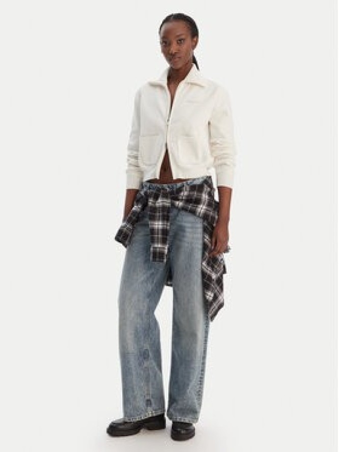 Tommy Jeans Bluza Cozy Sript DW0DW22029 Écru Regular Fit