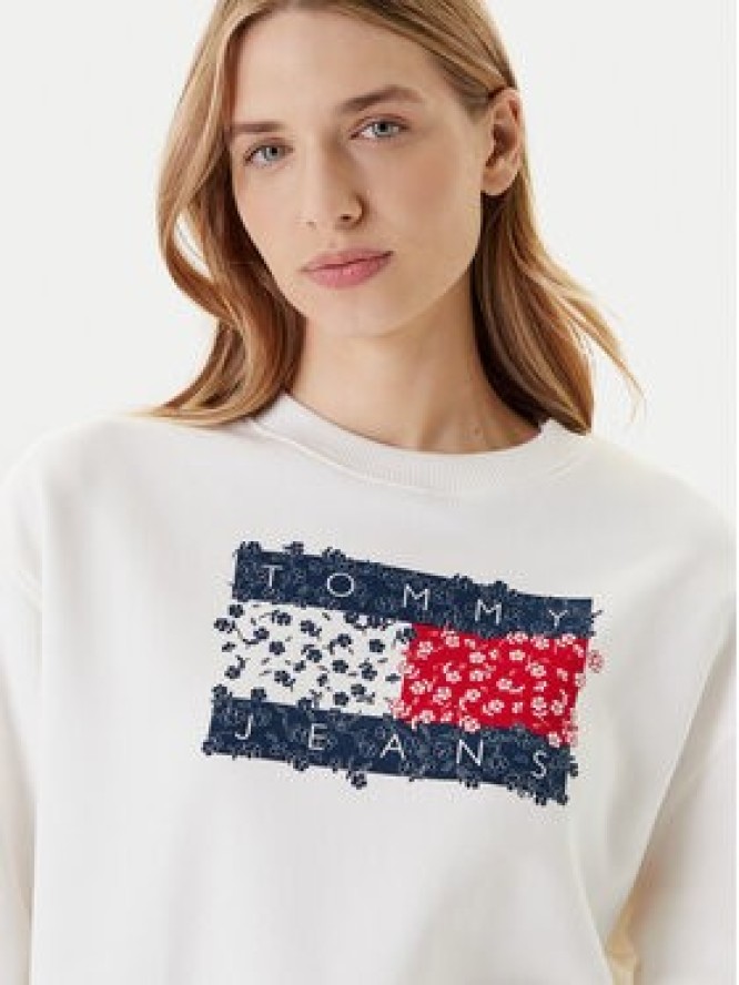 Tommy Jeans Bluza Floral Flag DW0DW20933 Biały Relaxed Fit