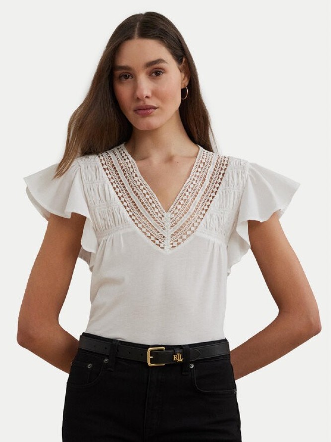 LAUREN RALPH LAUREN Bluzka 200963917002 Biały Relaxed Fit
