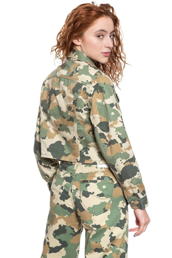 DAMSKA KURTKA JEANSOWA LEE CROPPED RIDER JACKET CAMOUFLAGE L54CCW03 112112756