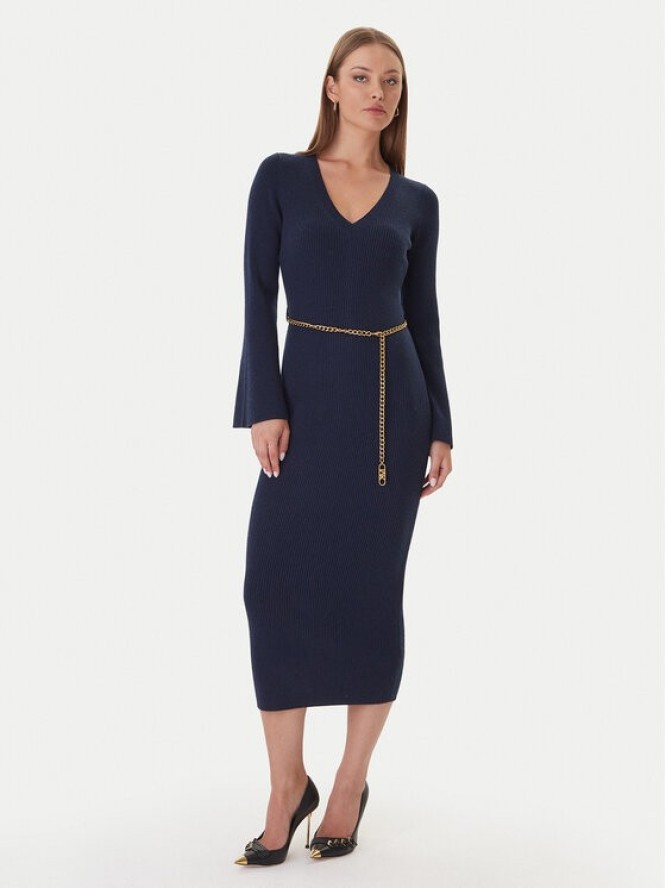 MICHAEL Michael Kors Sukienka dzianinowa MF5835G4VR Granatowy Slim Fit
