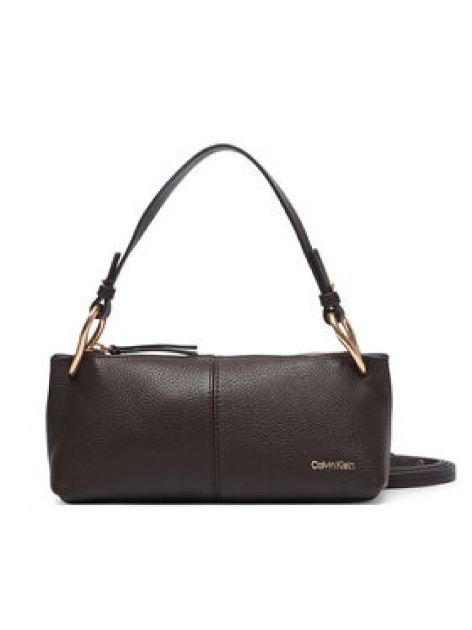 Calvin Klein Torebka Slouchy Leather Small Conv Bag LV04F3659G Brązowy