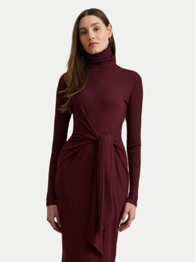 LAUREN RALPH LAUREN Sukienka dzianinowa 200980028006 Bordowy Slim Fit