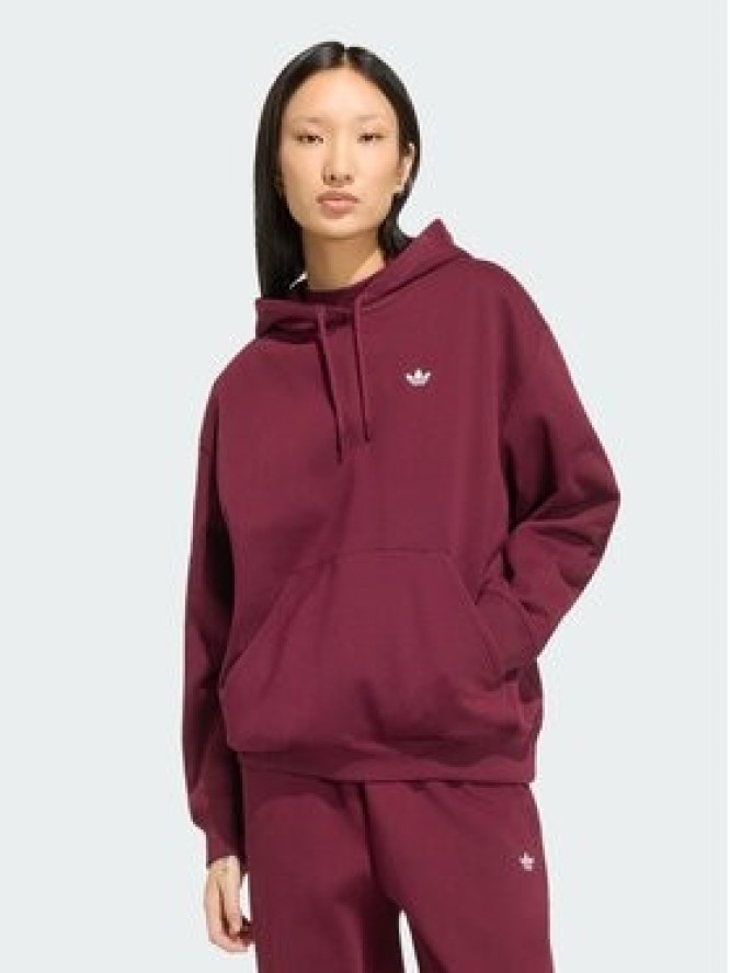 adidas Bluza Essentials Oversized Fleece Hoodie KT2274 Bordowy Regular Fit