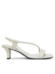 Calvin Klein Sandały Heel Sandal 50 Squared Lth HW0HW02534 Biały