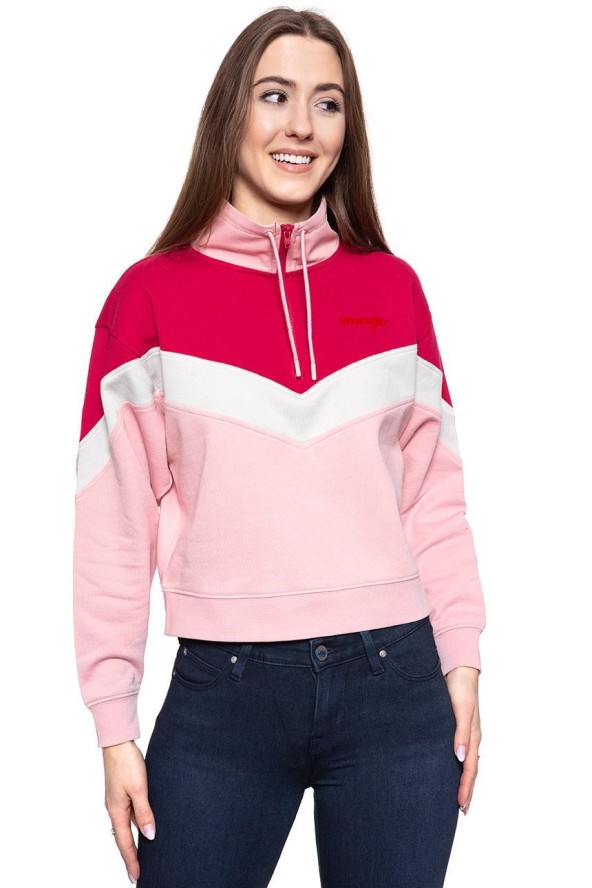 BLUZA WRANGLER CUT N SEW SWEAT BRIDAL ROSE W6N7HYP01 112130799