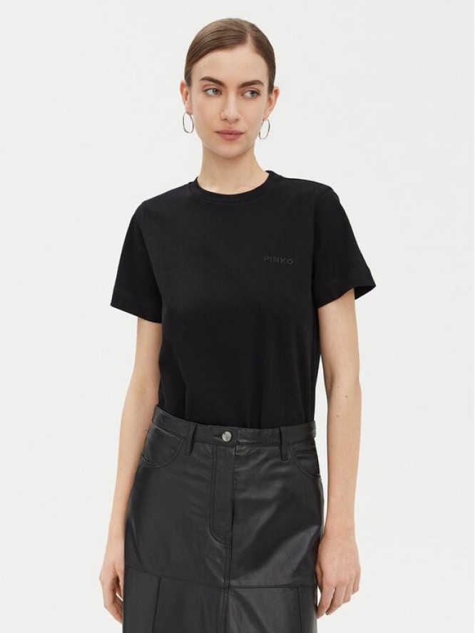 PINKO T-Shirt Start 101752 Czarny Regular Fit