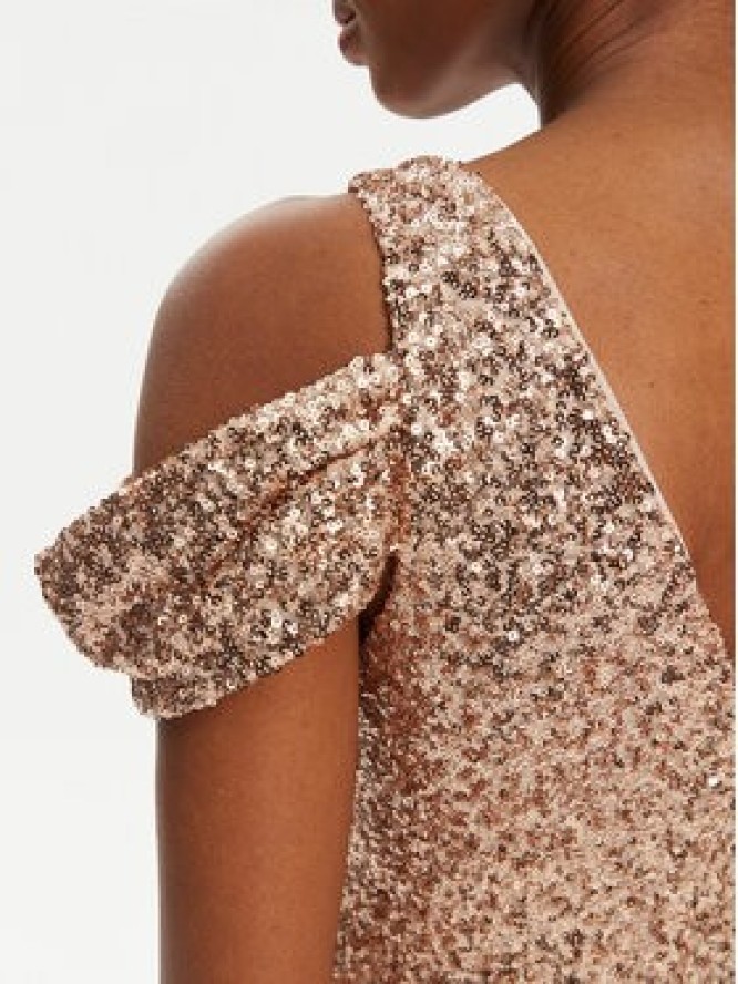 Rinascimento Sukienka wieczorowa CFC0122589003 Złoty Regular Fit