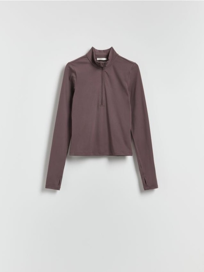 Bluza ze stójką - brązowy