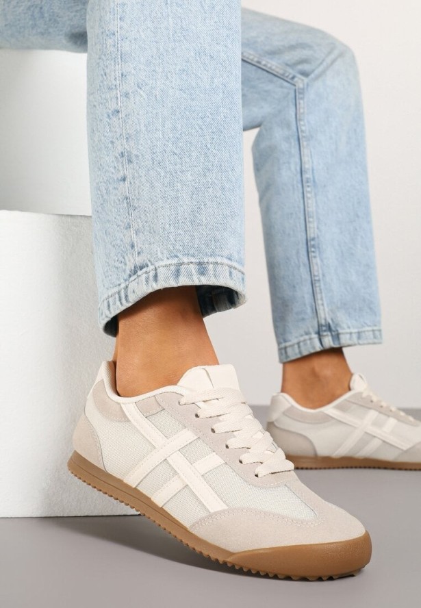 Beżowe Sneakersy w Stylu Kultowych Tenisówek Ilissena