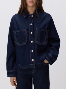 Koszula z falbankami - granatowy