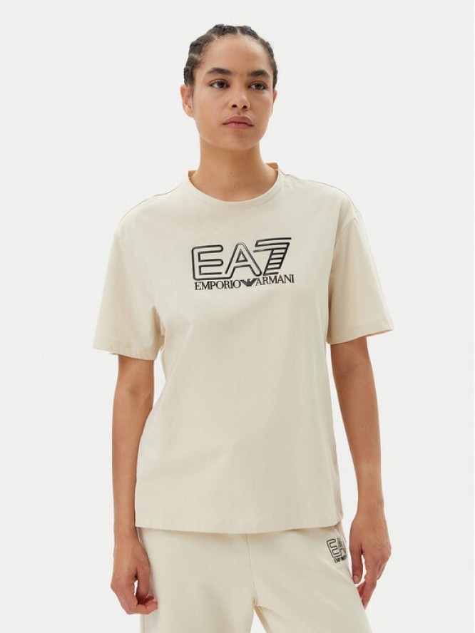EA7 Emporio Armani T-Shirt 7W000098 AF12503 U1079 Beżowy Loose Fit