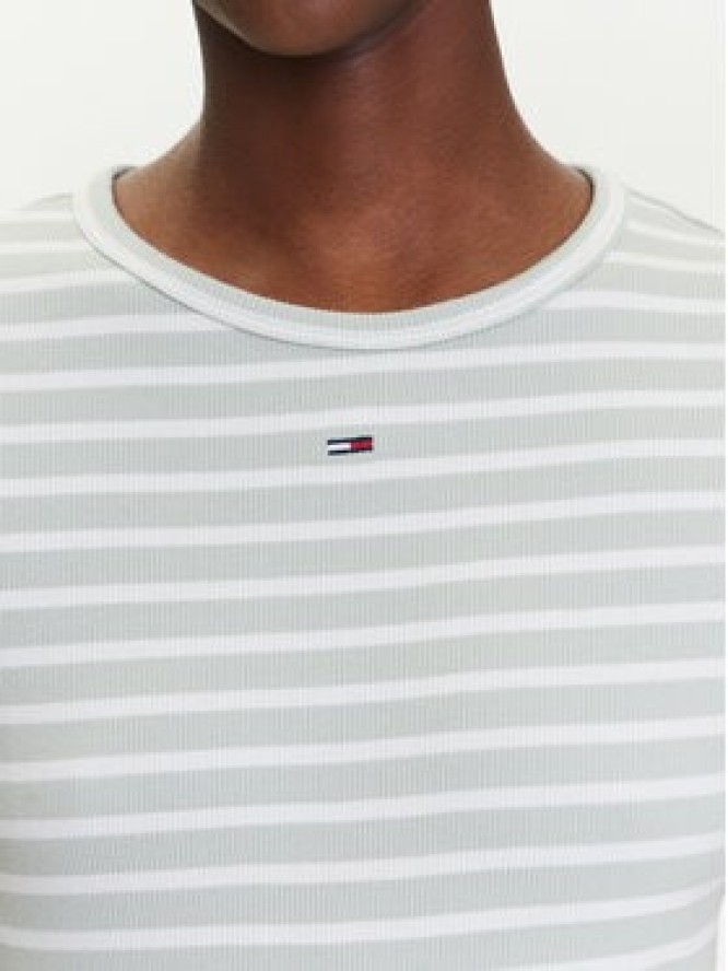 Tommy Jeans T-Shirt Essential DW0DW17383 Zielony Slim Fit