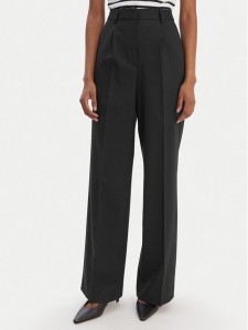 Tommy Hilfiger Spodnie materiałowe Timeless WW0WW48801 Czarny Wide Leg