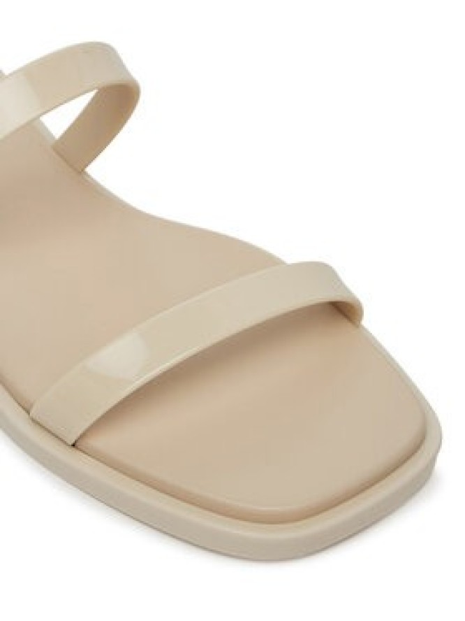 Calvin Klein Klapki Double Bar Slide - Jelly HW0HW02417 Écru