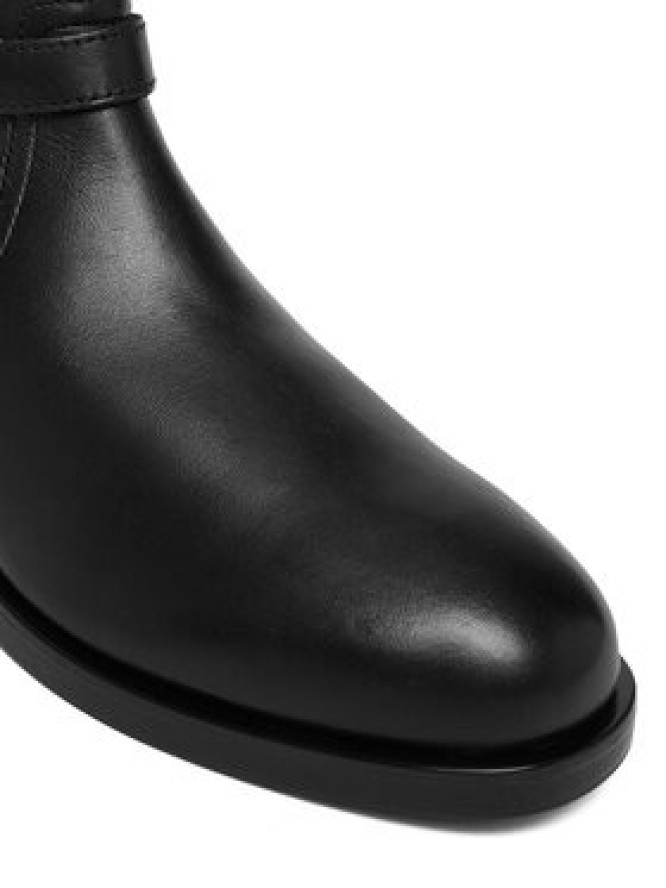 Tommy Hilfiger Botki Th Buckle Riding Leather Bootie FW0FW08781 Czarny