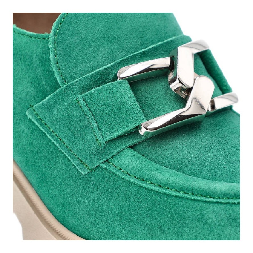 Zielone Półbuty Lemar Damskie Eleganckie Buty