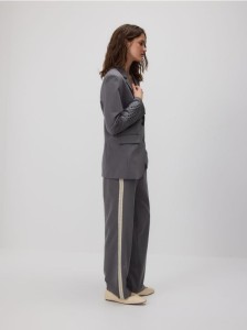 Spodnie z dekoracyjnym wykończeniem - szary