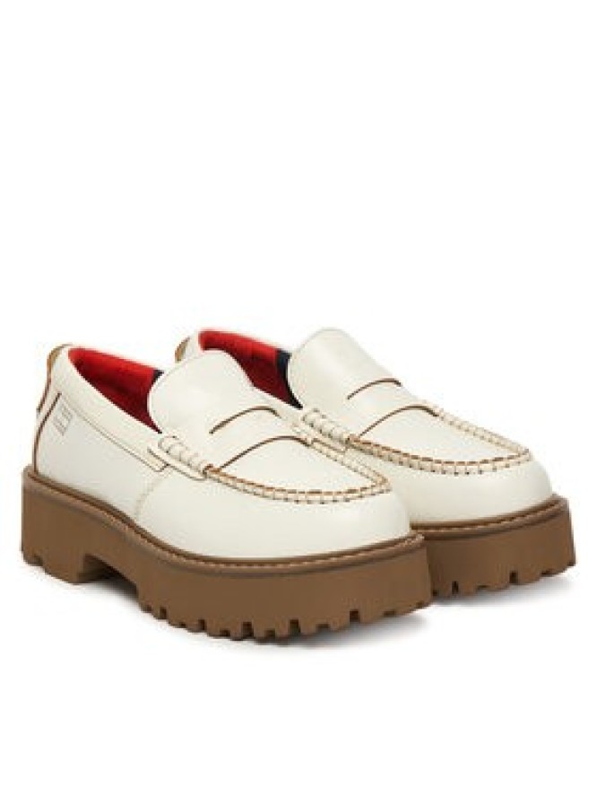 Tommy Hilfiger Loafersy Archive '01 Leather Loafer EN0EN03022 Écru
