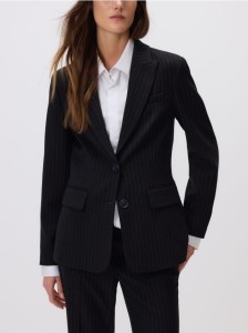 Jednorzędowa marynarka z wiskozą - czarny