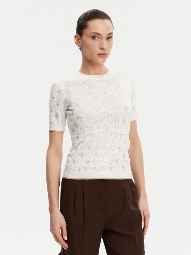 Guess Sweter W5GR20 Z3D60 Écru Regular Fit