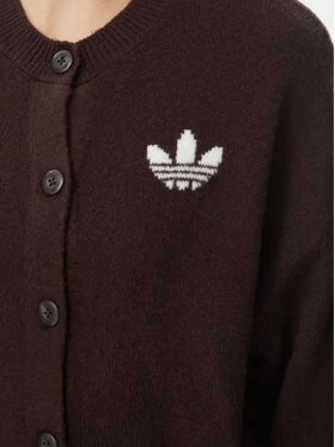 adidas Kardigan Essentials IA4455 Brązowy ciemny Loose Fit