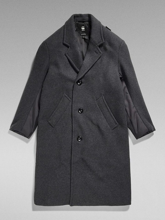 G-Star Wełniany płaszcz w kolorze czarnym rozmiar: M