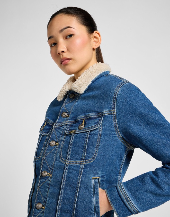 LEE DAMSKA KURTKA JEANSOWA LEE SHERPA RIDER MIDDLE OF THE OCEAN 112355107