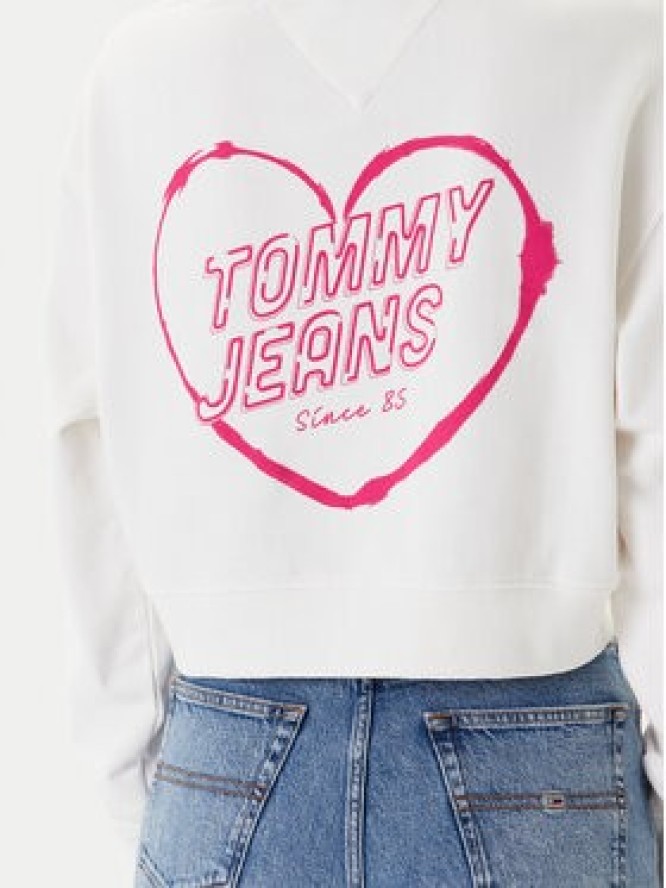Tommy Jeans Bluza Heart DW0DW21408 Biały Relaxed Fit