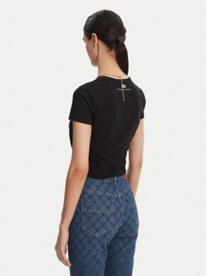 Elisabetta Franchi T-Shirt MA-006-51E2 Czarny Regular Fit