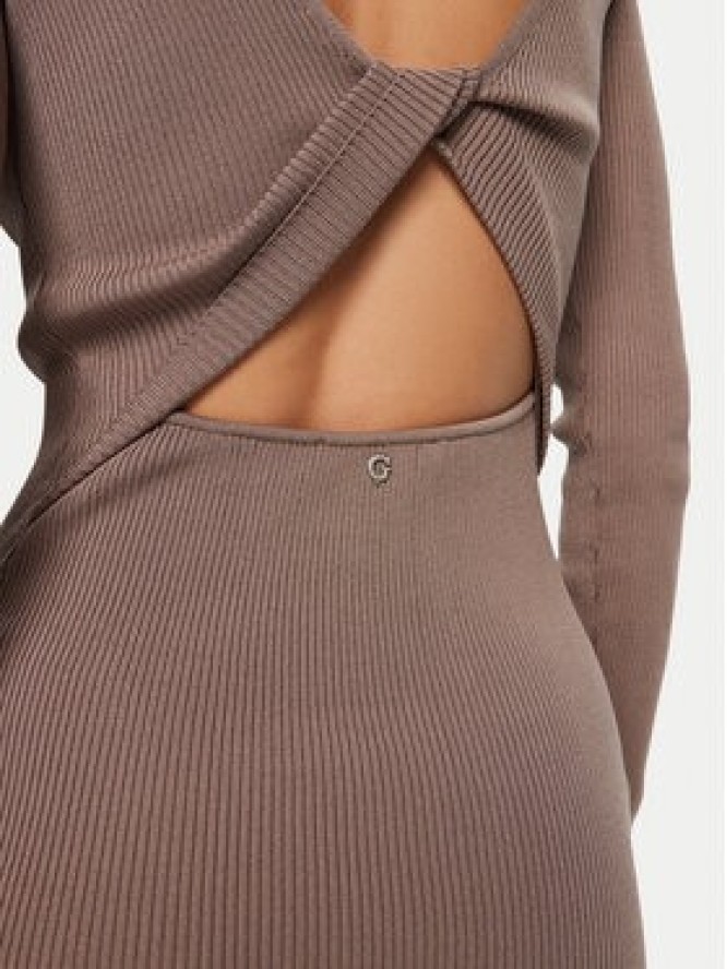 Guess Sukienka dzianinowa W5RK21 Z3L10 Beżowy Regular Fit