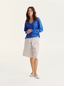 Lniany sweter - niebieski