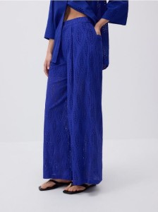 Ażurowe spodnie - niebieski