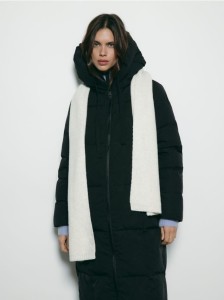 Szalik z domieszką kaszmiru - kremowy