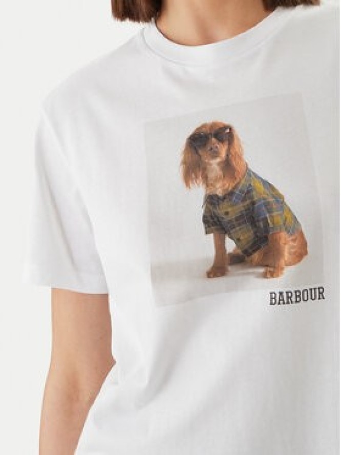 Barbour T-Shirt Marine LTS0716WH11 Biały Regular Fit