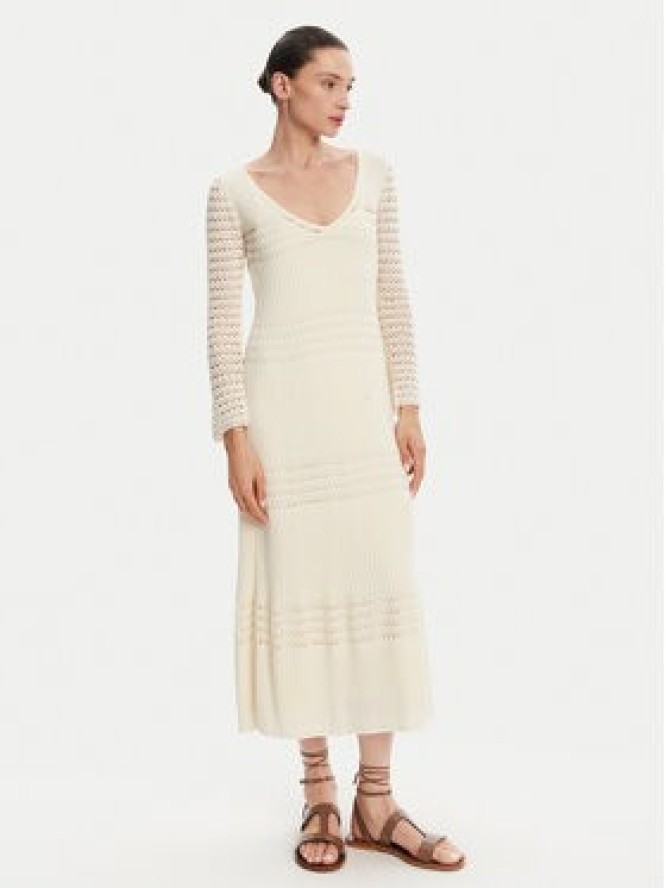 Pepe Jeans Sukienka dzianinowa Paulina PL953712 Beżowy Slim Fit