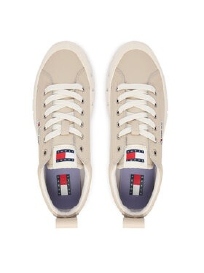 Tommy Jeans Sneakersy Tjw Vulc Flatform Leather EN0EN03008 Beżowy