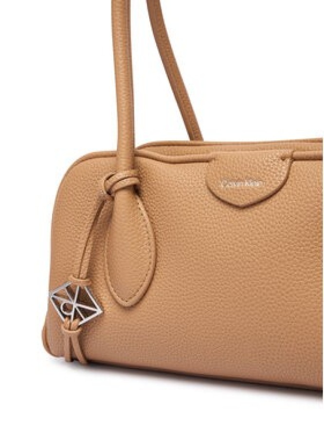 Calvin Klein Torebka Emblem Trio Pebble Shoulder Bag LV04F3743G Beżowy