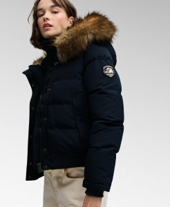 superdry Everest Hooded Bomber Jacket – pikowana bomberka z kapturem slim