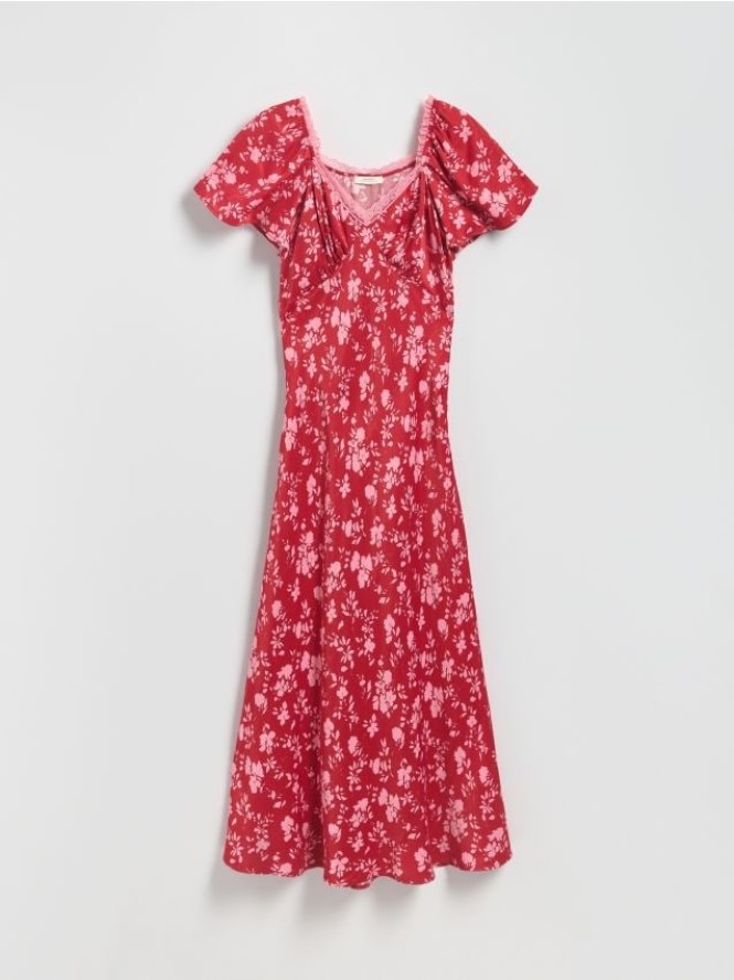 Wzorzysta sukienka z wiskozy - wielobarwny