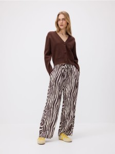 Szerokie spodnie z wiskozy - wielobarwny