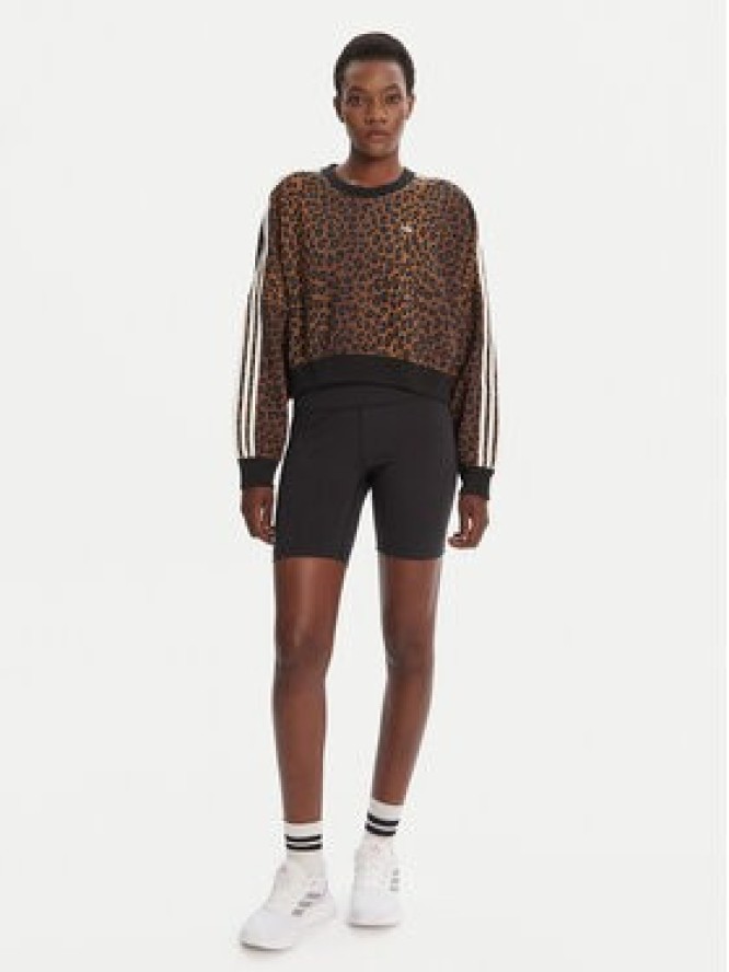 adidas Bluza Leopard JW7303 Brązowy Regular Fit