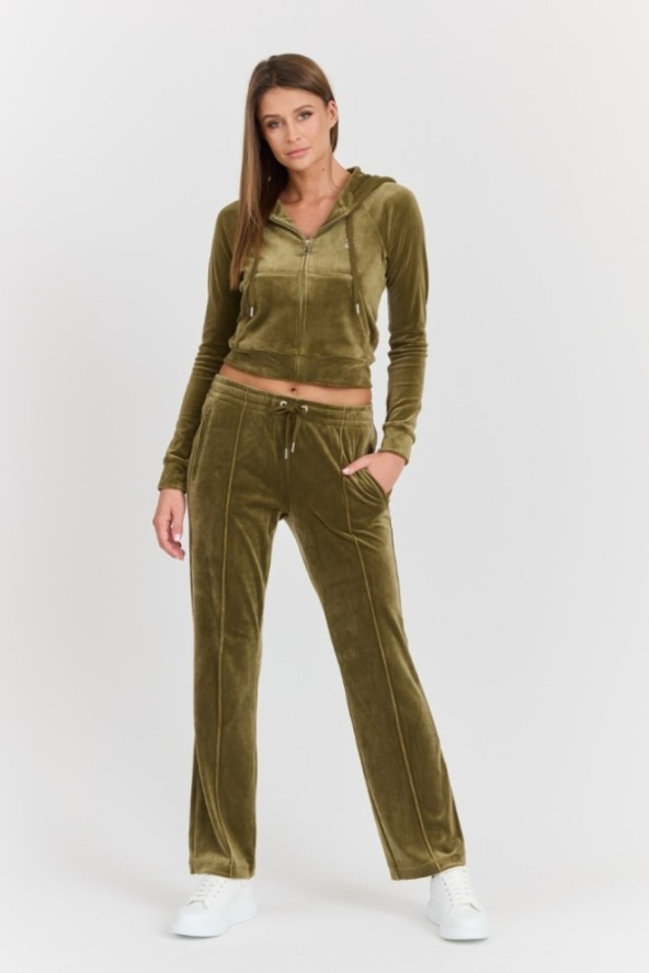 JUICY COUTURE Damska zielona bluza Madison Hoodie, Rozmiar S