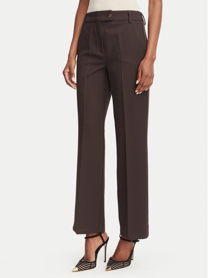 Marella Spodnie materiałowe Ghinea 2625136081 Brązowy ciemny Straight Fit