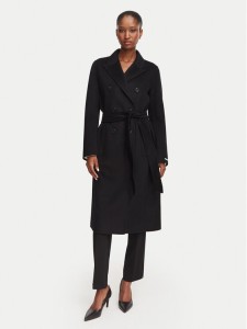 Marella Płaszcz wełniany Laghi 2623016071 Czarny Regular Fit