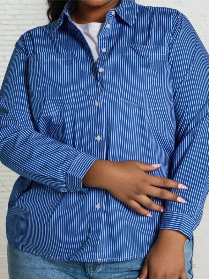 Koszula w paski - niebieski